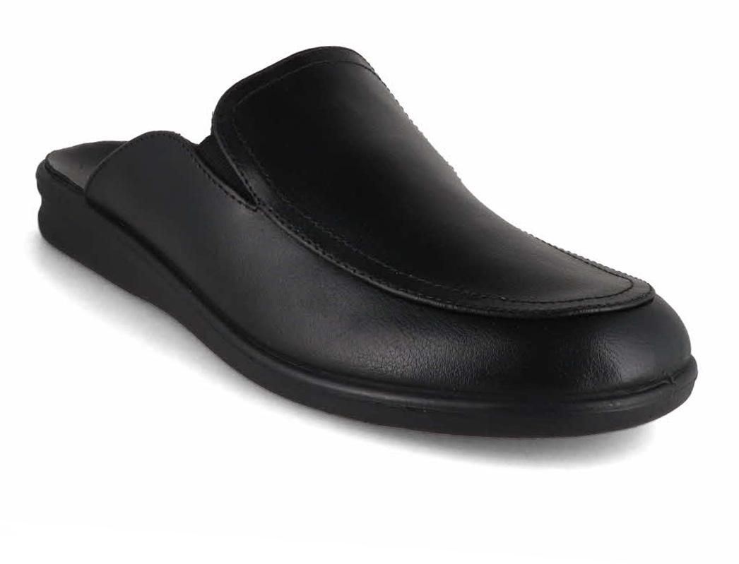 Westland by J. Seibel Chaussons en cuir pour hommes Belfort, Noir