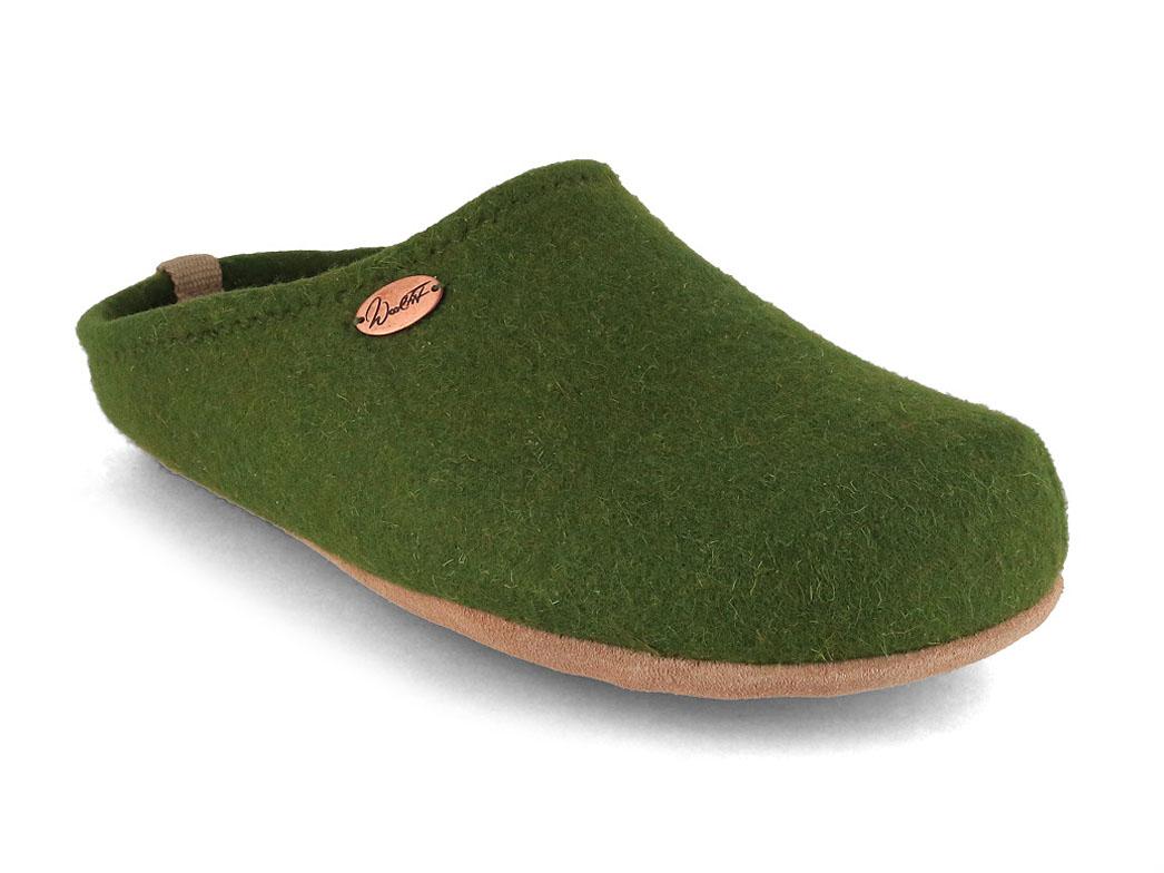 WoolFit� Barefoot pantoufles en feutre avec beaucoup d'espace pour les orteils, vert