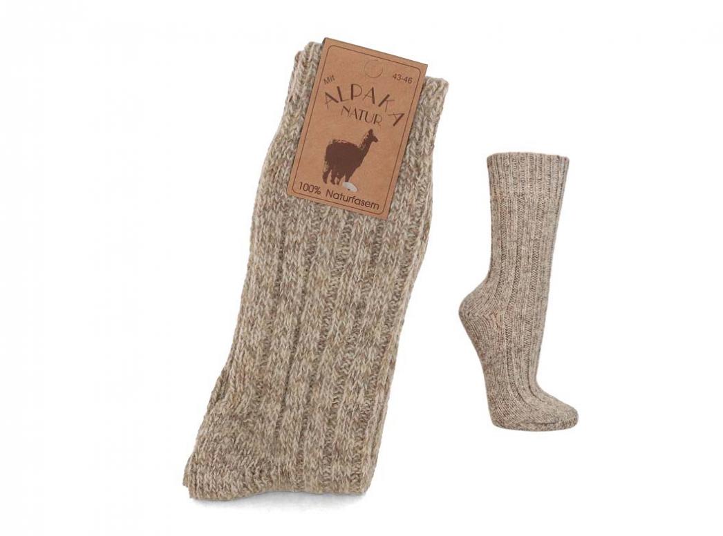 WoolFit� Chaussettes en laine d'alpaga 100% laine naturelle extra chaude, beige