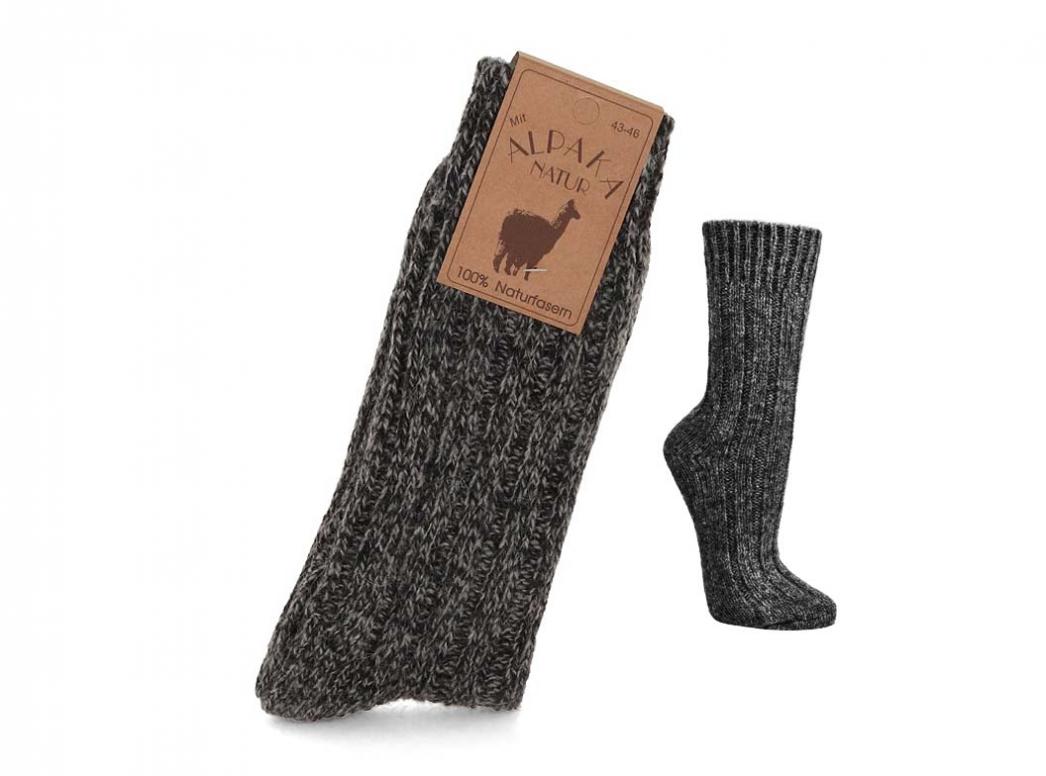 WoolFit� Chaussettes en laine d'alpaga 100% laine naturelle extra chaude, gris chin�