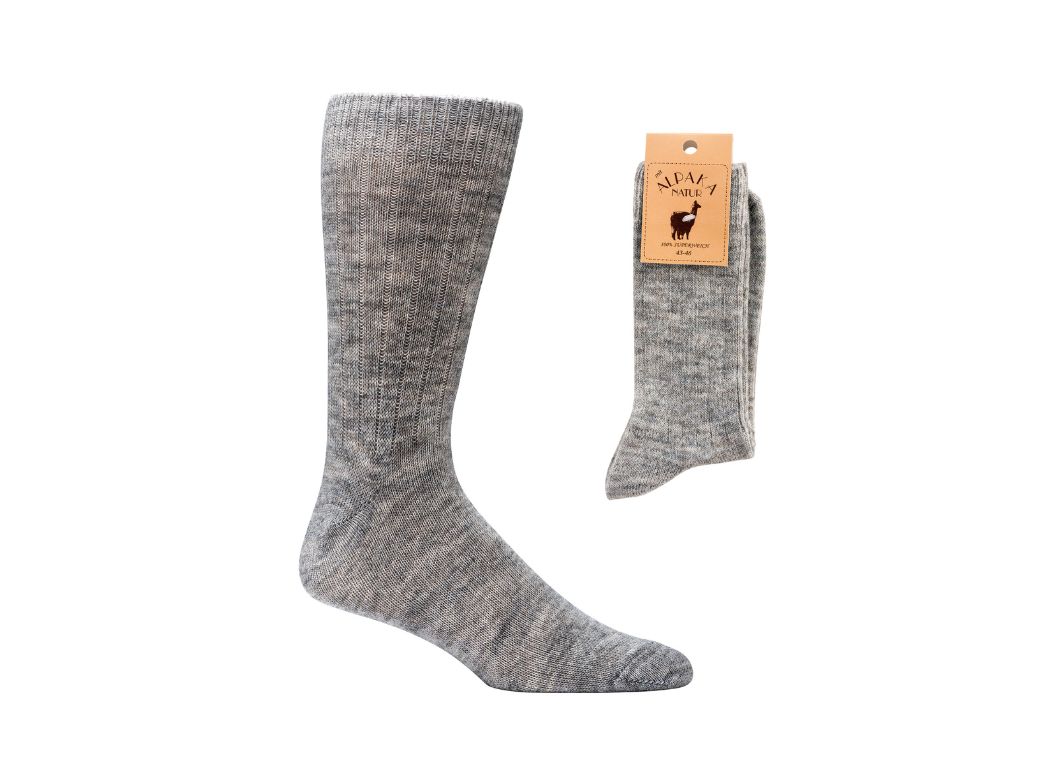 WoolFit� Chaussettes en laine d'alpaga chaude, lavables en machine, usage quotidien, gris