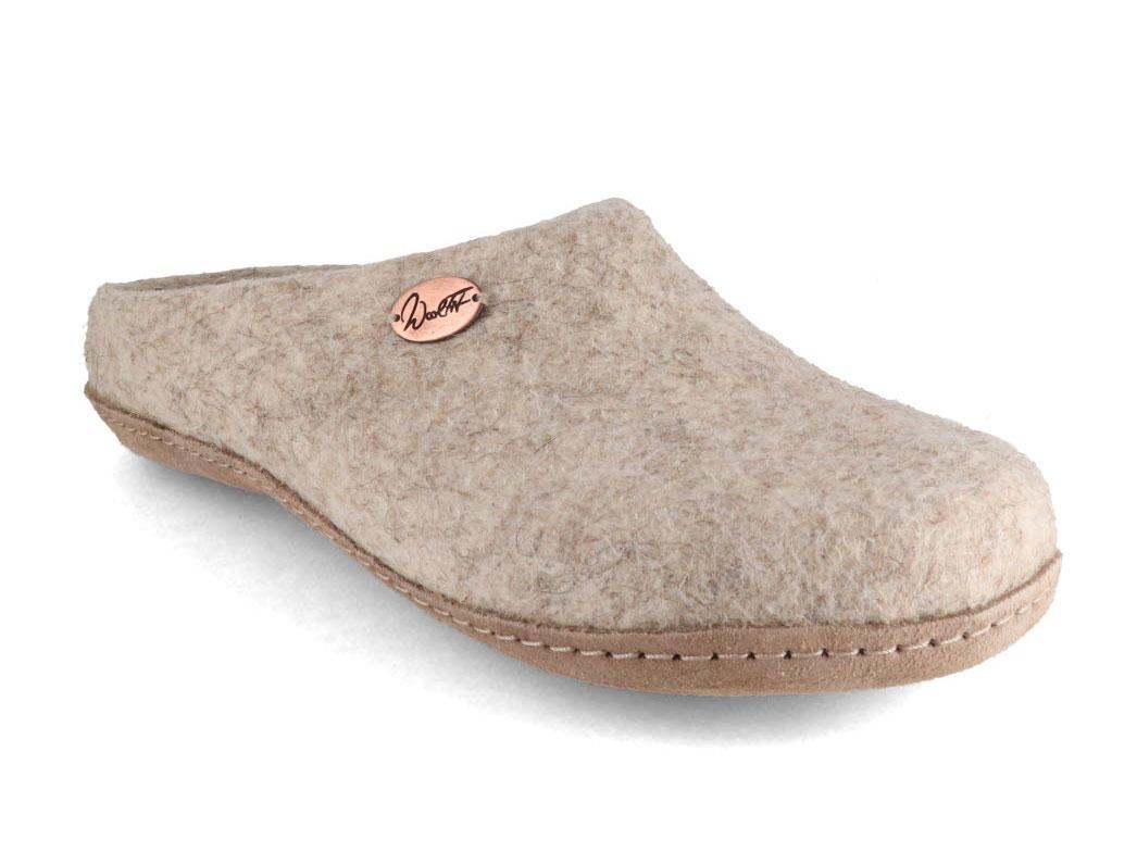 WoolFit� Chaussons Classic en feutre faits main, beige