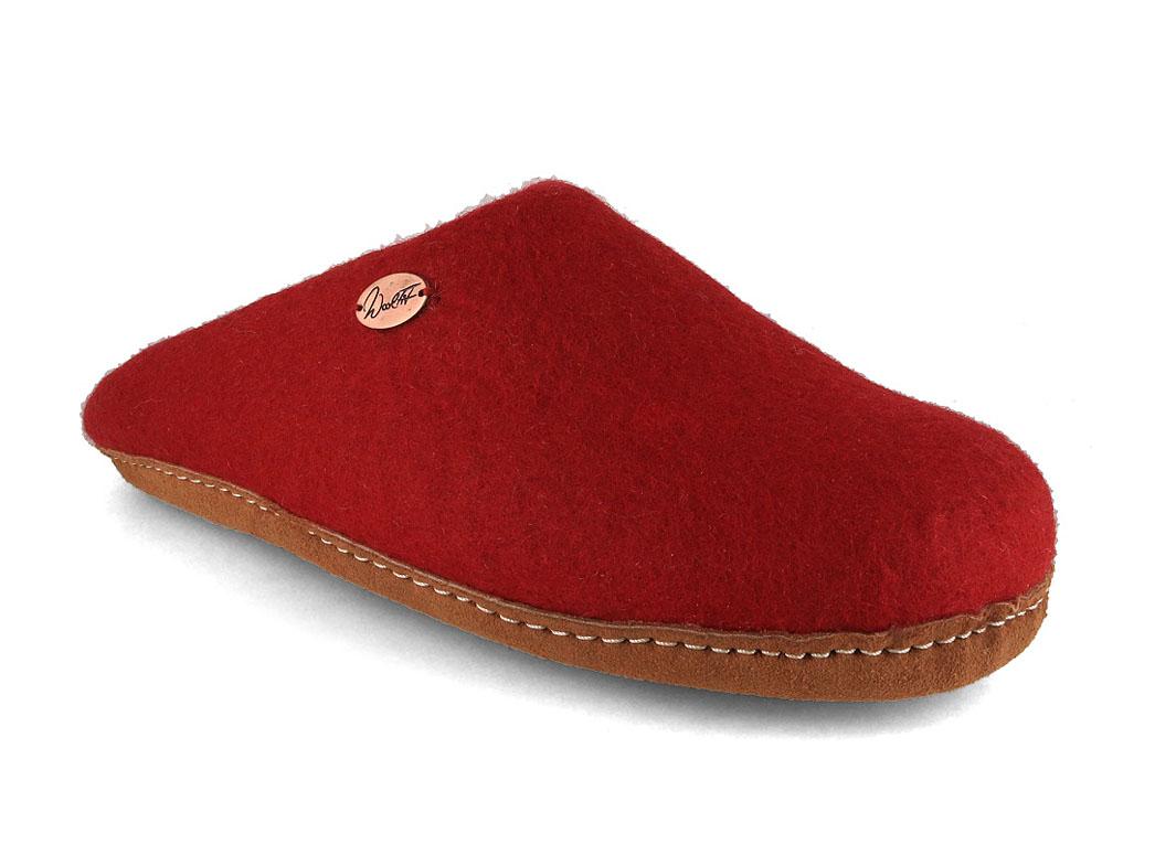 WoolFit� Chaussons Tibet en Feutre, rouge fonc�