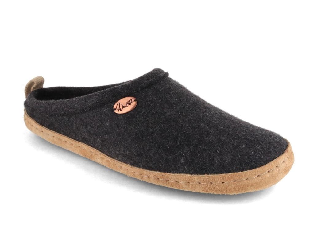 WoolFit� Chaussons Tundra Durables en Feutre, gris fonc�