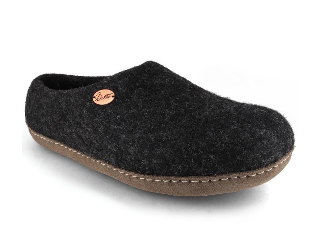 WoolFit� Chaussons en feutre Footprint, Graphite
