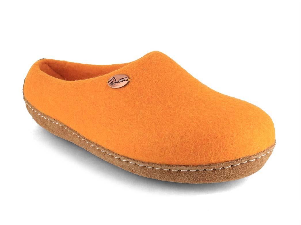 WoolFit� Chaussons en feutre Footprint, Orange