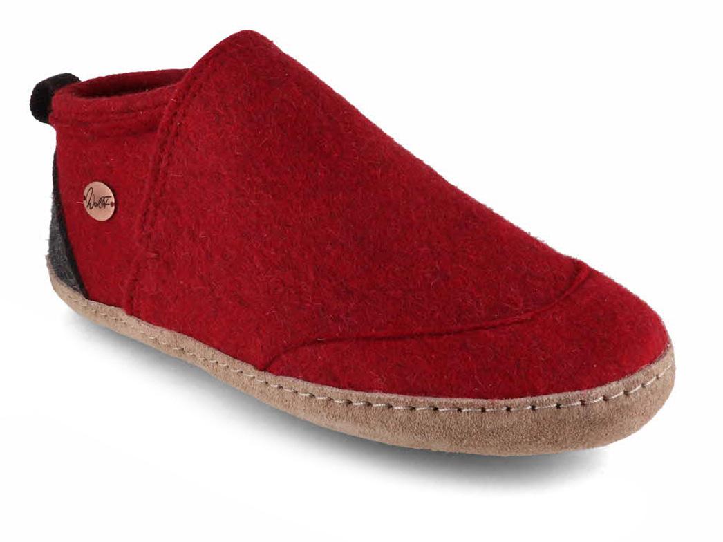 WoolFit� Chaussons en feutre Taiga, Rouge Fonc�
