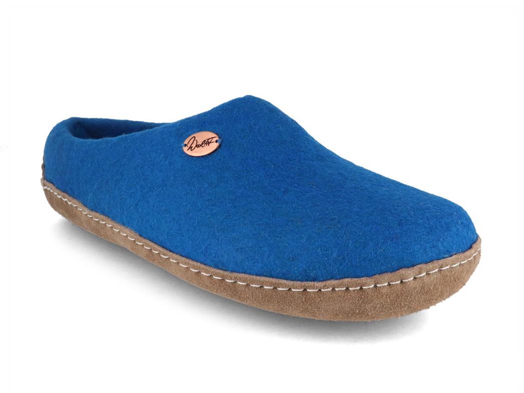 WoolFit� Chaussons en feutre avec semelle int�rieure Footprint, Bleus