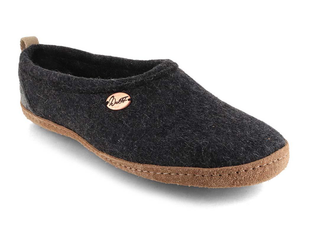 WoolFit� Chaussons hauts en feutre Highland, gris fonc�.