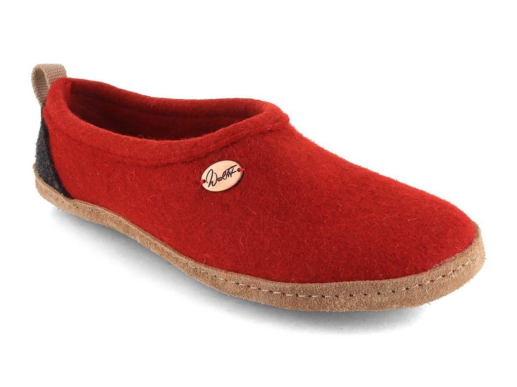 WoolFit� Chaussons hauts en feutre Highland, rouges