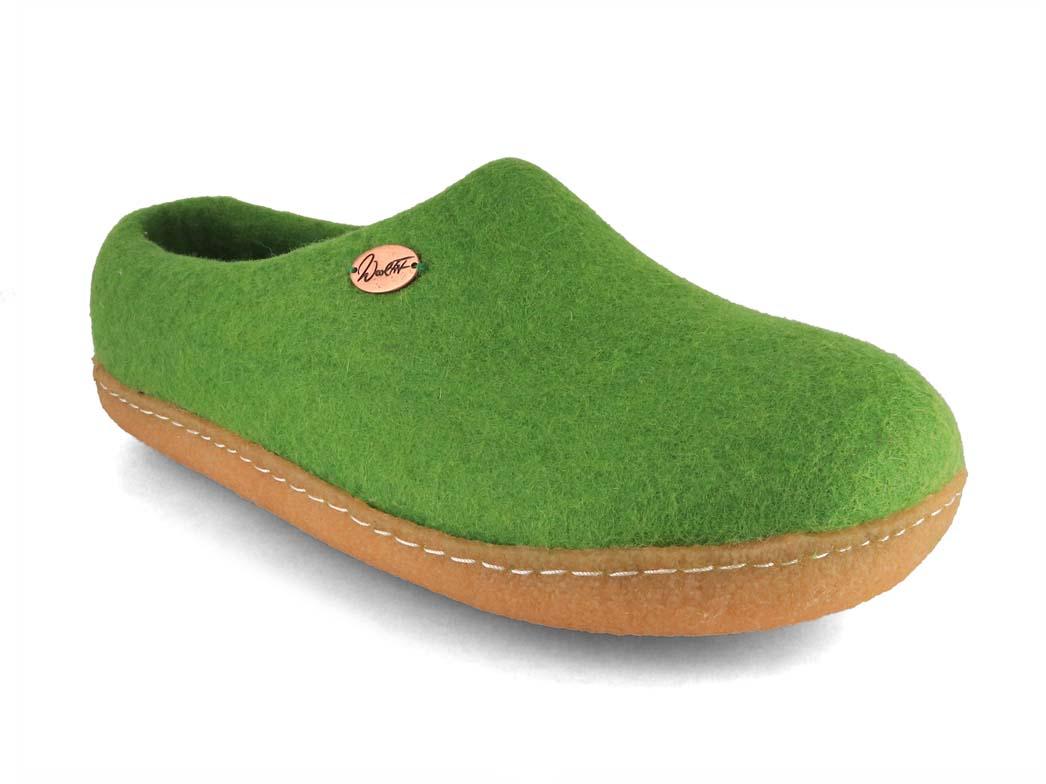 WoolFit� Footprint avec semelle en caoutchouc naturel, vert
