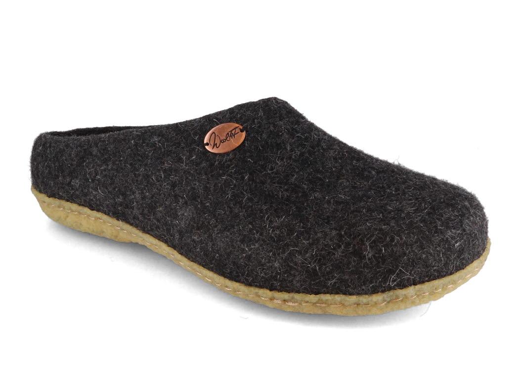 WoolFit� Pantoufles feutr�es � la main Classic avec semelle en caoutchouc, graphite