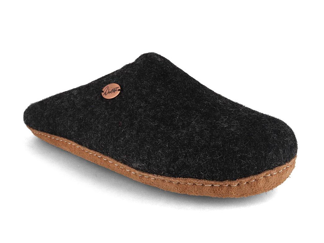 WoolFit� Pantoufles unisexes en feutre Tibet, gris