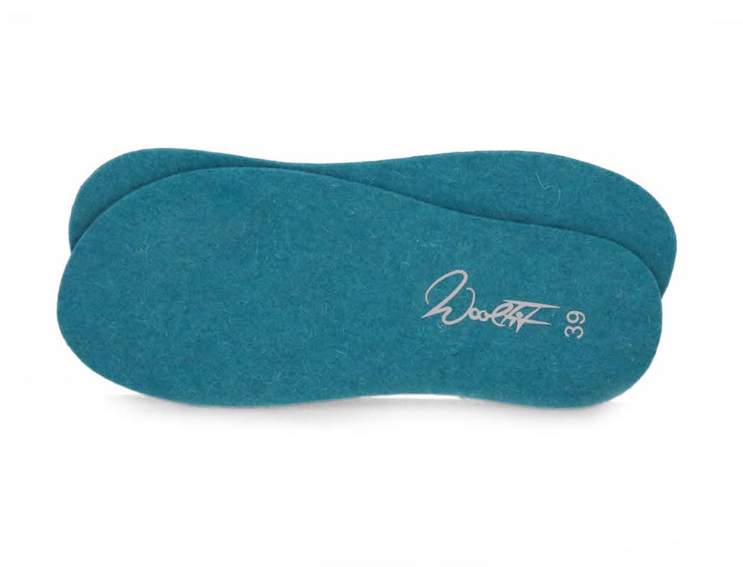 WoolFit� Semelles fines en feutre 3mm, Turquoise