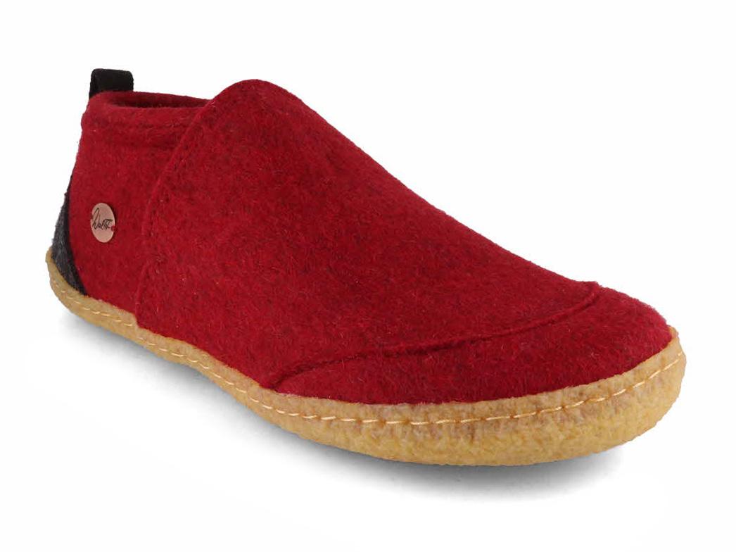 WoolFit� Taiga avec Semelle en Caoutchouc Naturel, rouge fonc�