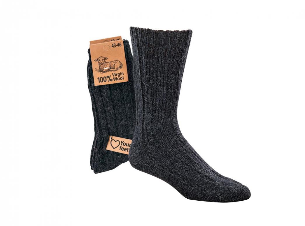 WoolFit� chaussettes de laine extra chaudes, 100% laine vierge, anthracite