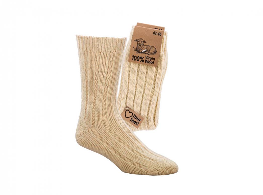 WoolFit� chaussettes de laine extra chaudes, 100% laine vierge, nature