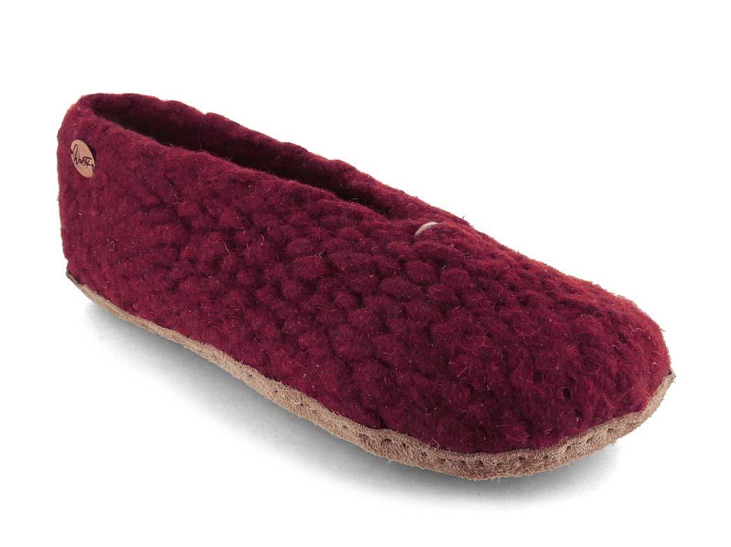 WoolFit� chaussons femme tiss�s main Woolies, bordo