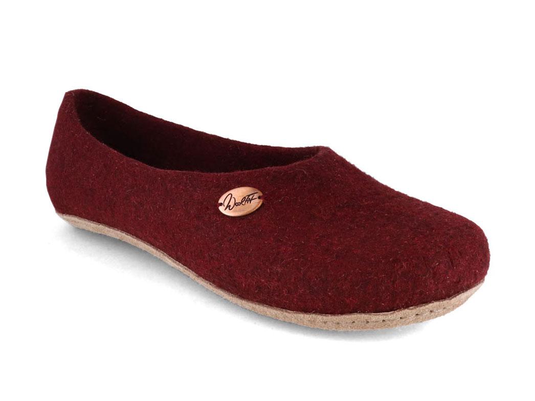 WoolFit� chaussons feutr�s � la main Ballerina, dark cherry