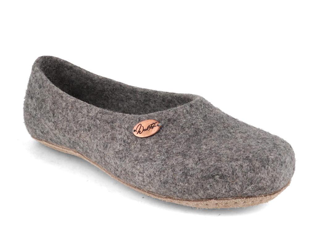 WoolFit� chaussons feutr�s � la main Ballerina, gris clair