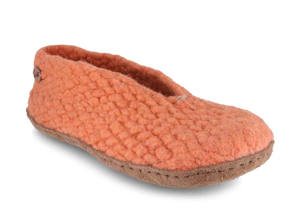 WoolFit� chaussons pour femmes tiss�s � la main Woolies, aprico