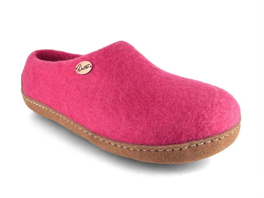 WoolFit� pantoufles feutr�es Footprint, rose